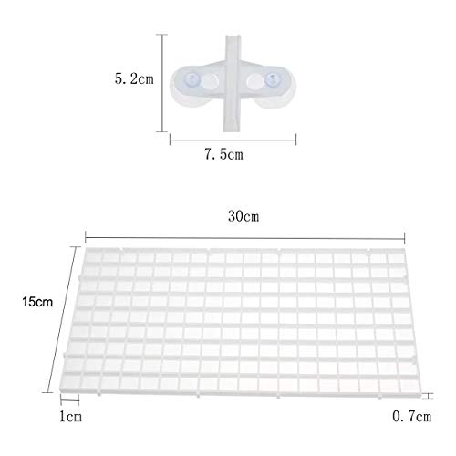 mengger 6 Piezas Separador Acuario divisores acuarios de plástico Malla Divisoria Tanque del Pescados 30 x 15 cm con 12Pcs Ventosa