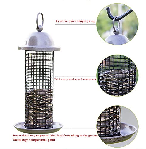 Mengya Comederos para Aves Comida Grano,Alimentador Pájaros para Pájaros Girasol, Comedero Cacahuetes para Pájaros Silvestres, Jardín Al Aire Libre,Columna Alimentación para Pájaros(22Cm)