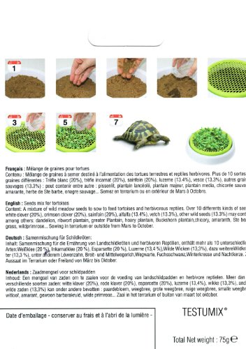 Mezcla de semillas para tortugas y reptiles:- Testumix, 75 gramos.