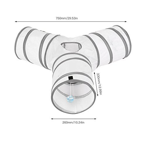 MFEI Juguetes Gatos Tunel Gato, Pet Tunnel 3 Way Crinkle Tubo Plegable Toy Tunnel para Gatos Conejos, Perros, Mascotas