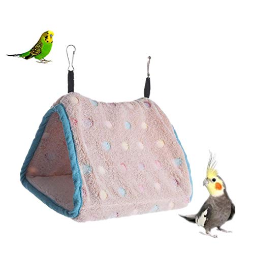 mi ji Bird Cama Triangular Hamaca Felpa Loro Tienda con Hebilla Caliente Hámster Cama para Canarias Alimentos para Mascotas M