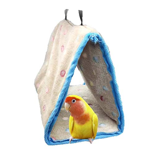 mi ji Bird Cama Triangular Hamaca Felpa Loro Tienda con Hebilla Caliente Hámster Cama para Canarias Alimentos para Mascotas M