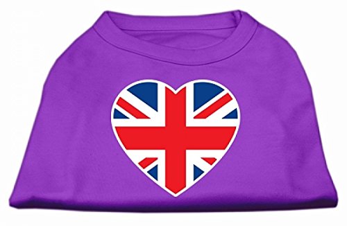 Mirage - Camisa para Perro con Estampado de Corazones y Bandera británica