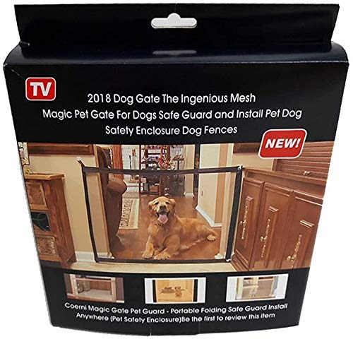 Mirui Cerca de barandas Puerta for Mascotas Dog Bar Barra de Seguridad Magic-Puerta de la Cerca del Perro Cerca Cerca Home Aislamiento de Red (Color : Beige, Size : 110 * 72cm)