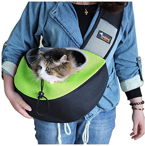 miwaimao - Bolsa de transporte para perros y gatos, con correa acolchada ajustable para el hombro, para viajes al aire libre