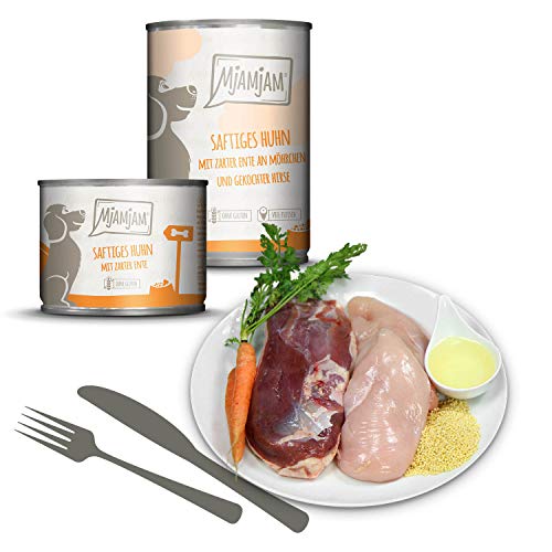 MjAMjAM - Pienso acuoso para Perros - Mix Pack I 2* Pollo & Pato, 2* Ternera, 2* Pavo y arroz 6 x 800 g