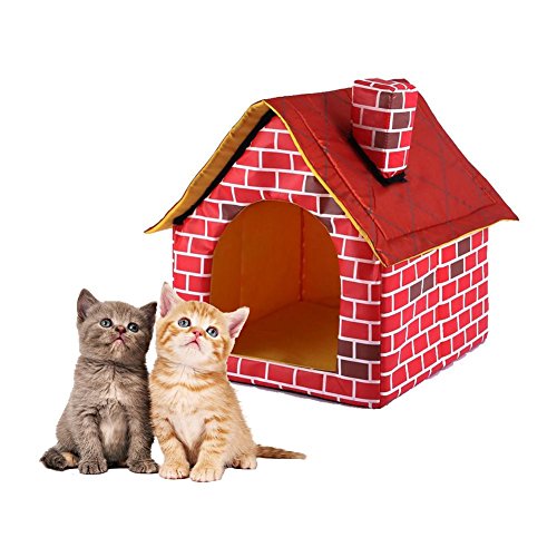 Mlec tech Cama de Perro Gato Cojín de Mascotas Removible y Lavable Chimenea de la Casa Perrera para Perros Pequeños y Medianos y Gatos