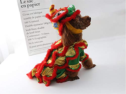 Mono mascota ropa ropa para mascotas traje de danza del león gato Chihuahua bulldog francés schnauzer burdeos oso de peluche divertido león divertido otoño de la ropa desgaste del animal doméstico,L