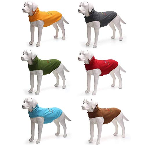 Moonpet Perro Personalizada Clima frío Polar Cortavientos Chaquetas Ropa - Deporte - ID Bordada Chaleco de Felpa Perro Nombre Perro Chaqueta de Vestir - para pequeñas, Medianas y Grandes