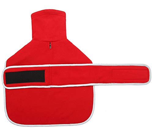 Morezi - Disfraz de perro salchicha para perro con forro polar acolchado y cuello alto, traje de nieve para perro con bandas ajustables, color rojo - M