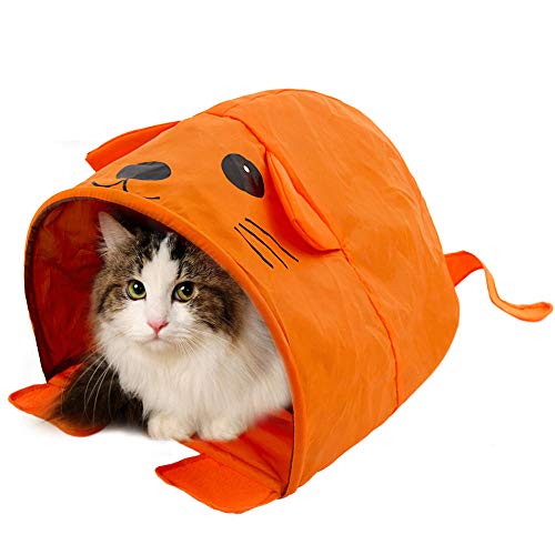 MRQXDP Cama de Gato de Dibujos Animados con Sonido Tamaño de Cama de Mascota Animales para Viajar Túnel de Gato Plegable Muy Lindo Fácil Almacenamiento para pequeños y medianos