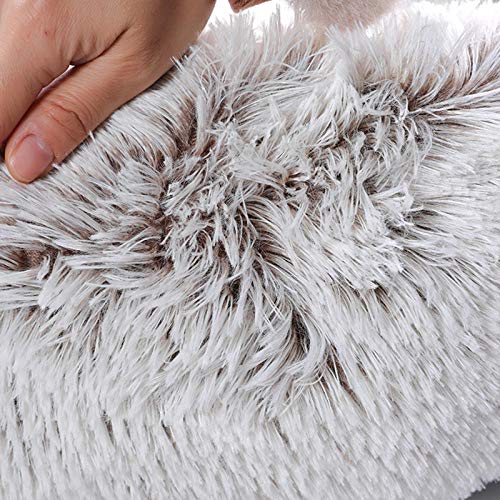 MUZIM Camas largas de Felpa para Perros, Cama calmante Hondenmand, Perrera para Mascotas, súper Suave y esponjosa, cómoda para casa Grande para Perros/Gatos-Gris Pardo_XL-80cm