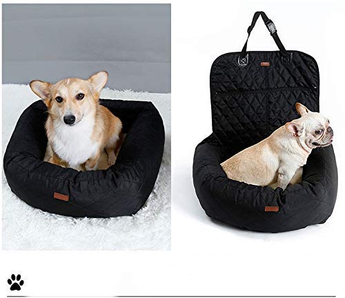 MY1MEY Silla de Ruedas Ajustable para Mascotas Coche Superior Elevador para Mascotas/Funda para Asiento 2 en 1 Funda Impermeable para Asiento Delantero para Mascotas/Perros Gatos Co