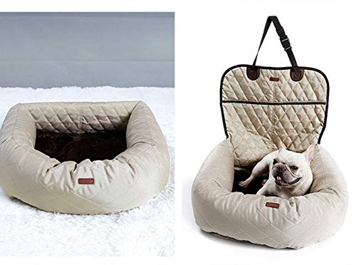 MY1MEY Silla de Ruedas Ajustable para Mascotas Coche Superior Elevador para Mascotas/Funda para Asiento 2 en 1 Funda Impermeable para Asiento Delantero para Mascotas/Perros Gatos Co