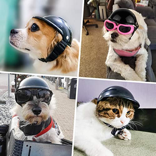 Namsan Casco de Perro Casco para Mascotas Gorra Adjustable Tiene Motocicleta Tapa de Seguridad-M