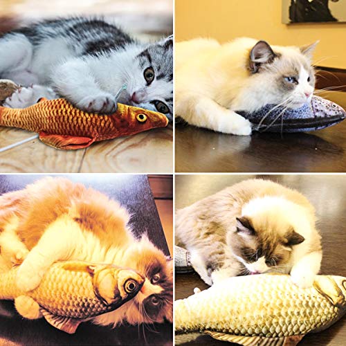 Natuce 3Pcs 30CM Juguete Hierba Gatera, Juguete para Gato y 2 Catnip, Catnip Juguetes, Juguetes Simulación Peluches Pescado, Juguetes para Mascotas, Pescados del Juguete,Interactiva Mascota