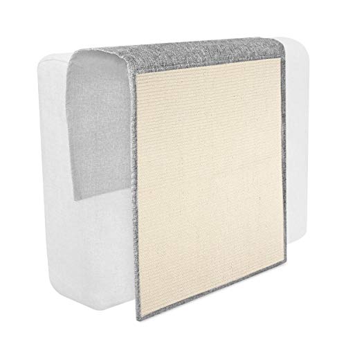 Navaris Rascador para Gatos - Protector contra arañazos de Gato y Perro - Afilador de uñas de sisal para Mascotas de 130 x 45CM en Gris Claro