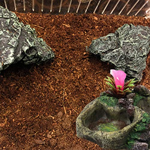 NCONCO Tortuga Lagarto Comedero de agua para reptiles (02 – Color de flores al azar)