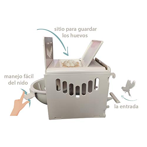 nestQ Portanido Exterior Plastico 2GR Samsara Nido Canarios Aves Silvestres Pajaros Exoticos para Jaula Cria Casita Externa