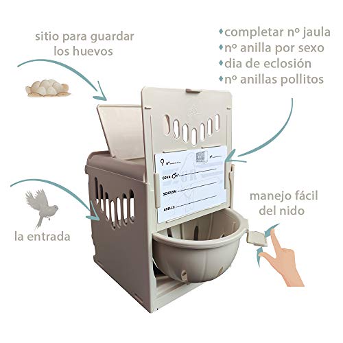 nestQ Portanido Exterior Plastico 2GR Samsara Nido Canarios Aves Silvestres Pajaros Exoticos para Jaula Cria Casita Externa