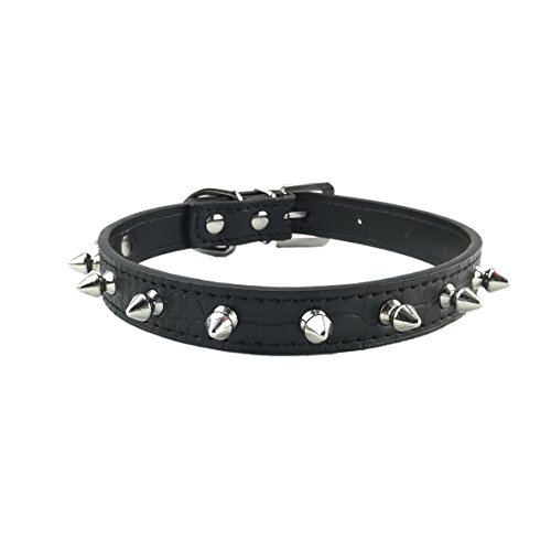 Newtensina Collar de Perro de Moda con Pernos Collar de Perrito con Pepino de cocodrilo con Pinchos para Perros