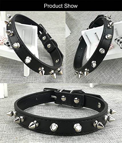 Newtensina Moda 3 Piezas Tachonado Collar de Perros Set Punk Tachonado Collar de Perrito para Perros pequeños Gatos