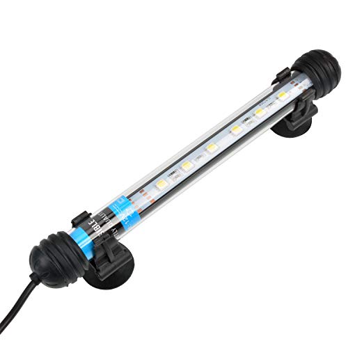 NICREW Luz Blanca LED Sumergible para Acuarios, Barra de luz Subacuatica 2W 18cm Lampara Sumergible Acuario LED, Tubos de Luz Impermeable