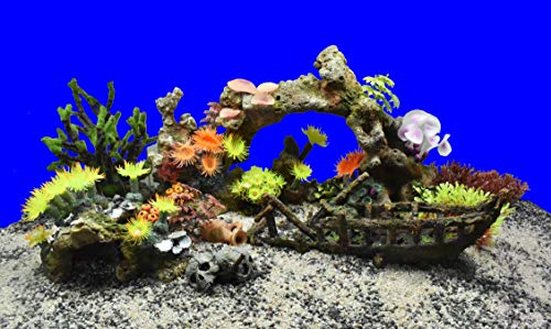 Nobby - Adorno de Piedra de Coral con Plantas para Acuario (11 x 7 x 8,5 cm)