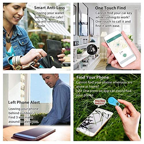 Nuevo Smart Bluetooth trazador localizador GPS Alarm Tag Monedero Clave para Mascotas Perros rastreadores GPS Tracker, de 7 Colores (D+F)