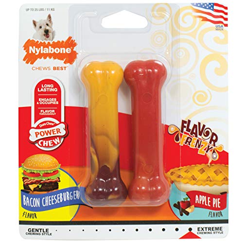 Nylbone JU01953 Extreme Chew Twin Pack S Cheeseburger Apple