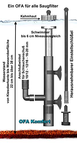 OFA Comfort - Aspirador de superficies de agua, extractor superficial, skimmer,