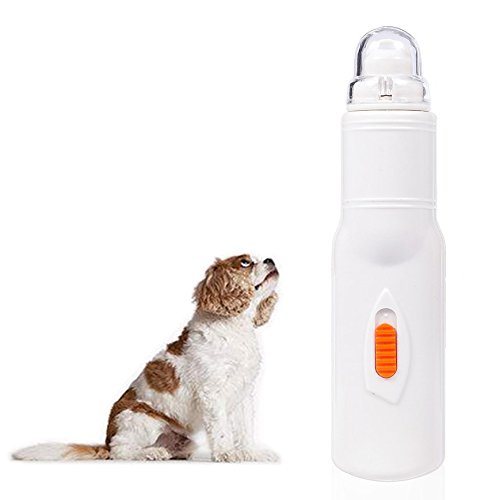 OFKPO Lima de Uñas Eléctrica (Amoladora de Uñas), Apta para Perros, Gatos, Super Silencioso, Baterías no Incluidas, Color Blanco