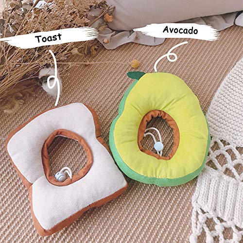 Oncpcare - Collar de recuperación de perro con forma de aguacate ajustable de forma de collar isabelino, cono de protección para curación de heridas, disfraz de gato