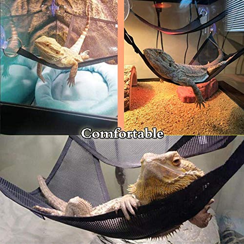 Oncpcare Paquete de 2 juegos de hamacas de reptiles, hamacas de malla transpirables, lagartos y accesorios de escaleras para dragones barbudos grandes y pequeños Anole Geckos Lagartos o serpientes