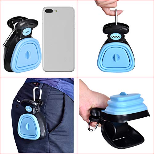 Outtybrave - Pala para excrementos de Perros con 6 Bolsas de residuos para Mascotas pequeñas, con Bolsa para excrementos de Mascotas, removedor de Caca y recogedor, Color Azul