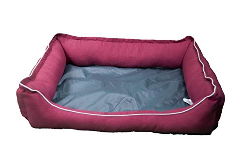 Palets Talavera SL  - Cama para Perros y Gatos, Sofá para Perros/Gatos, Cesta para Perros/Gatos con Cojín de Color Granate Extraíble - Medida: 65 * 50 * 23 cm (M)