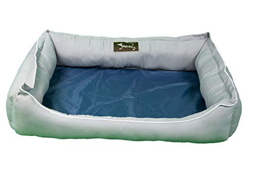 Palets Talavera SL  - Cama para Perros y Gatos, Sofá para Perros/Gatos, Cesta para Perros/Gatos con Cojín de Color Gris Extraíble - Medida: 65 * 50 * 23 cm (M)