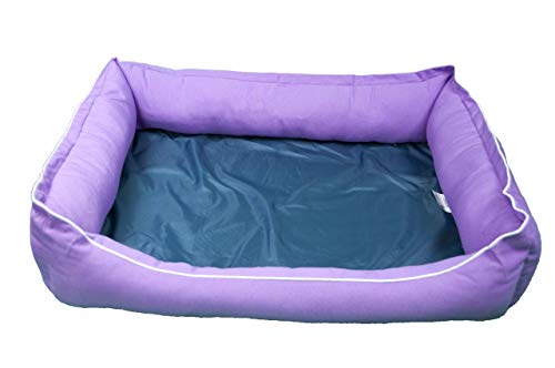 Palets Talavera SL  - Cama para Perros y Gatos, Sofá para Perros/Gatos, Cesta para Perros/Gatos con Cojín de Color Morado Extraíble - Medida: 65 * 50 * 23 cm (M)