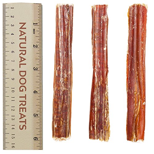 Palos para Perros 6 Pulgadas 100% Naturales Carne de Res de Cuero Crudo de Toro Bocadillo, 5 Piezas