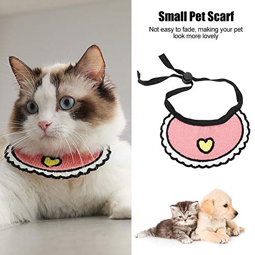 Pañuelo para Perros, Lana Ajustable Cuello para Mascotas Toalla Bufanda Cuello Bufanda para Mascotas Cuello Babero Collar para pequeños Animales Perro Cachorro Gato(M -Rosado)