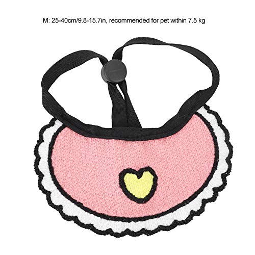 Pañuelo para Perros, Lana Ajustable Cuello para Mascotas Toalla Bufanda Cuello Bufanda para Mascotas Cuello Babero Collar para pequeños Animales Perro Cachorro Gato(M -Rosado)