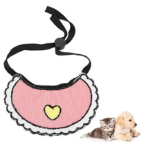 Pañuelo para Perros, Lana Ajustable Cuello para Mascotas Toalla Bufanda Cuello Bufanda para Mascotas Cuello Babero Collar para pequeños Animales Perro Cachorro Gato(M -Rosado)