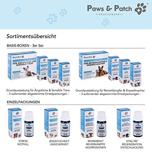 Paws & Patch Flores de Bach para perros & gatos reizBARKEIT REVIERKÄMPFE agresiones, en animales dominantes, agresiones o irritados