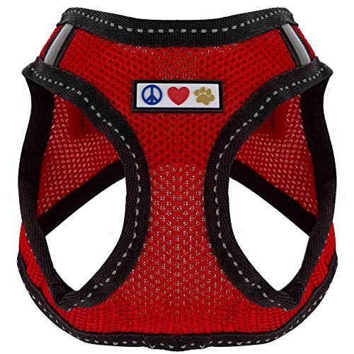 Pawtitas Arnes de Tela Antitirones Perro y Cachorros, Chaleco Acolchado para Mayor Comodidad, diseño Resistente, Ajustable y Transpirable Extra Extra Pequeño Rojo