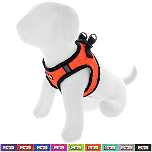 Pawtitas Arnes de Tela Antitirones Perro y Cachorros, Chaleco Acolchado para Mayor Comodidad, diseño Resistente, Ajustable y Transpirable Extra Pequeño Naranja