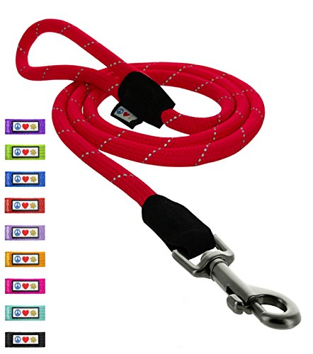 Pawtitas Correa de Entrenamiento para Perros Plomo de Cuerda Duradera para Perros Cuerda adiestramiento Correr y Caminatas - Rojo