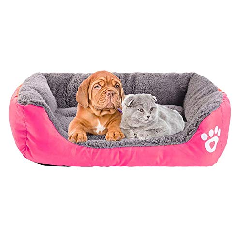 PENVEAT Cama para Perros pequeños medianos Grandes Impermeables vellón Suave Cama para Gatos cálida Casa Cama Perro S-3XL 10 Colores Pata Mascota Sofá Camas para Perros, D, XL 80cmx65cmx17cm