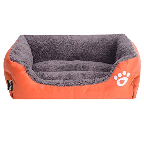 PENVEAT Cama para Perros pequeños medianos Grandes Impermeables vellón Suave Cama para Gatos cálida Casa Cama Perro S-3XL 10 Colores Pata Mascota Sofá Camas para Perros, D, XL 80cmx65cmx17cm