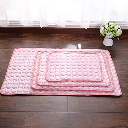 PENVEAT Summer Pet Cooling Mats Ice Pet Dog Bed Perros/Gatos portátiles Cool Pet Sofa Cushion Productos para Perros S/M/L/XL, Rosa, 63x50cm, China