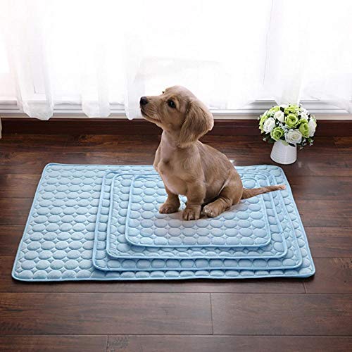 PENVEAT Summer Pet Cooling Mats Ice Pet Dog Bed Perros/Gatos portátiles Cool Pet Sofa Cushion Productos para Perros S/M/L/XL, Rosa, 63x50cm, China